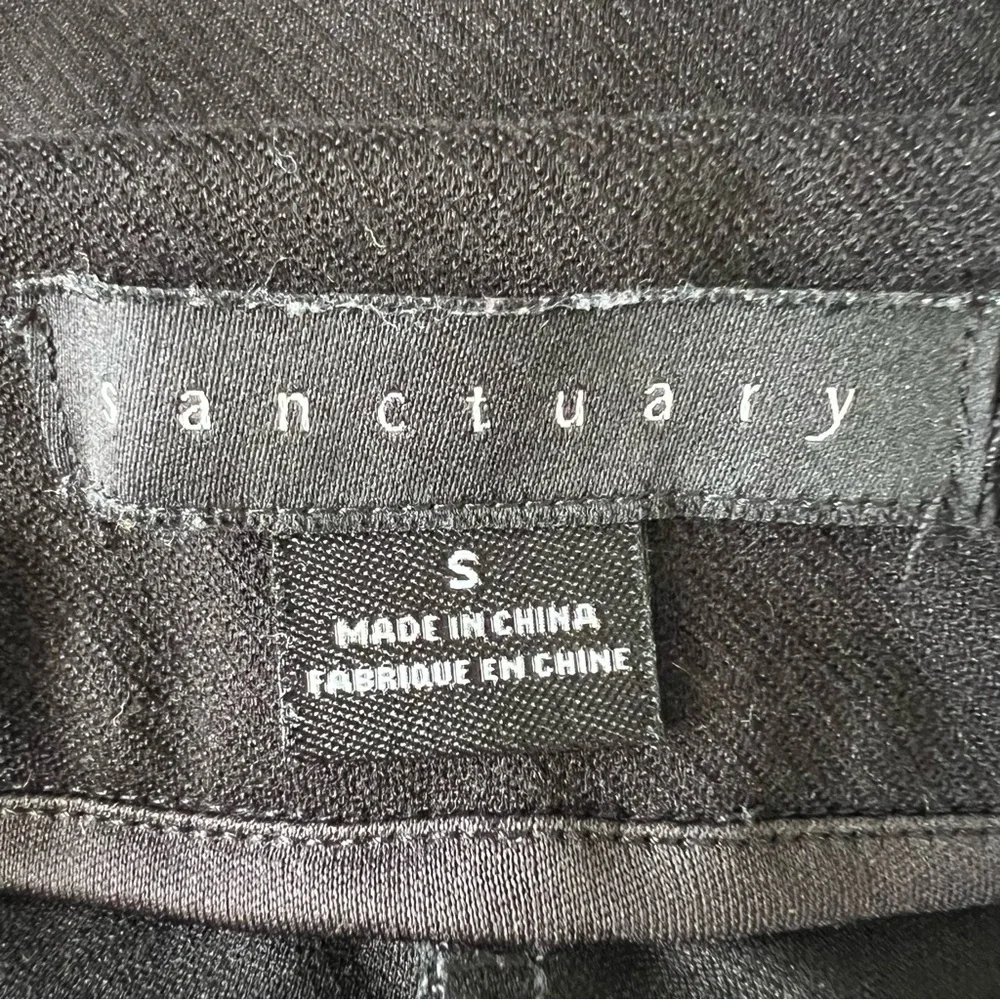 SANCTUARY High Rise Black Vertical Seam Side Zip Crop Trouser Dress Pants Size S